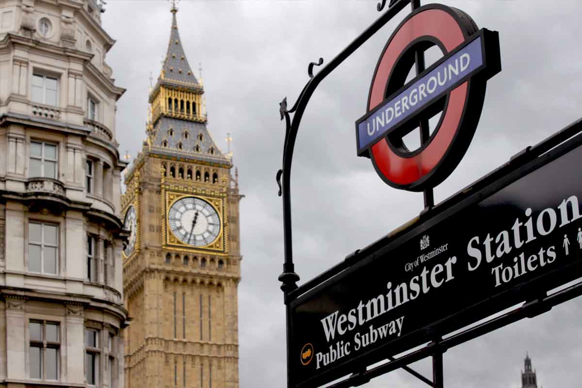 London Big Ben and Westminster Underground Station