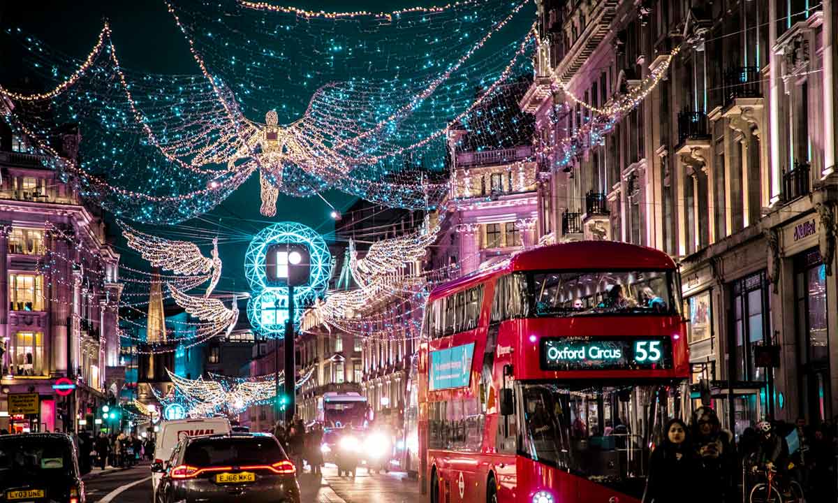 Christmas decorations, Regent Street, London