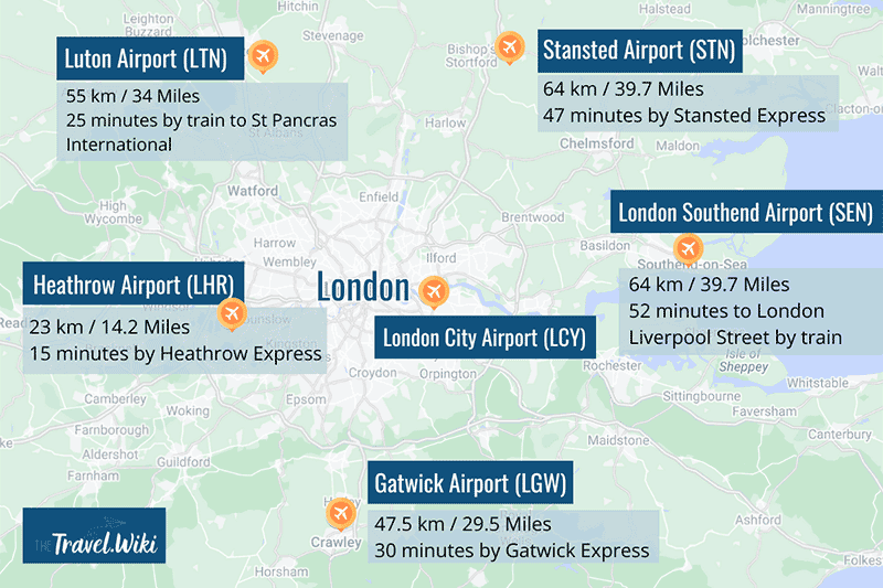 London Airports Map