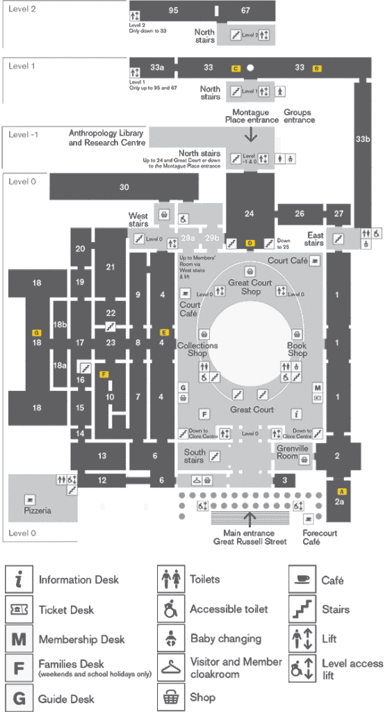 Map of British Museum, London, Ground Floor - image courtesy of https://www.britishmuseum.org/