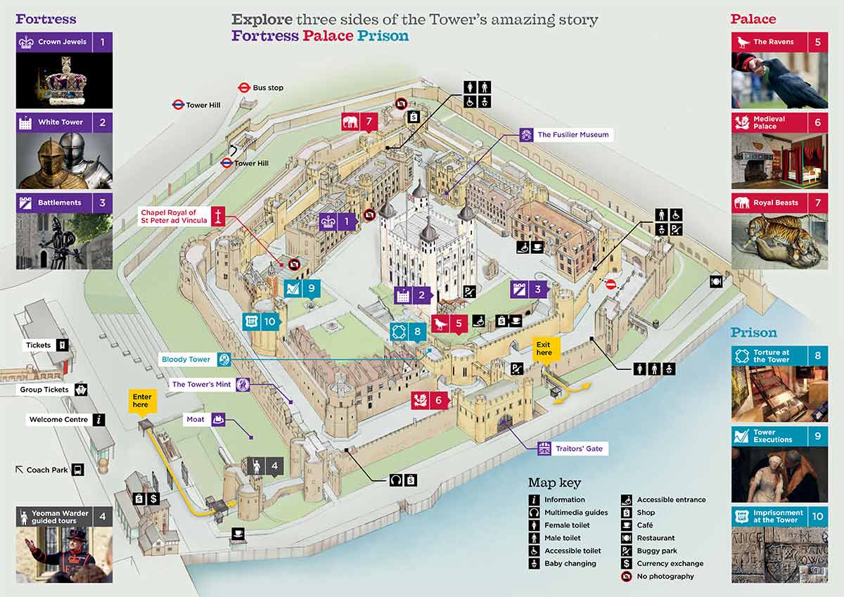 Map of Tower of London - Image courtesy of Historic Royal Palaces https://www.hrp.org.uk/media/1587/tower-map-2018.pdf