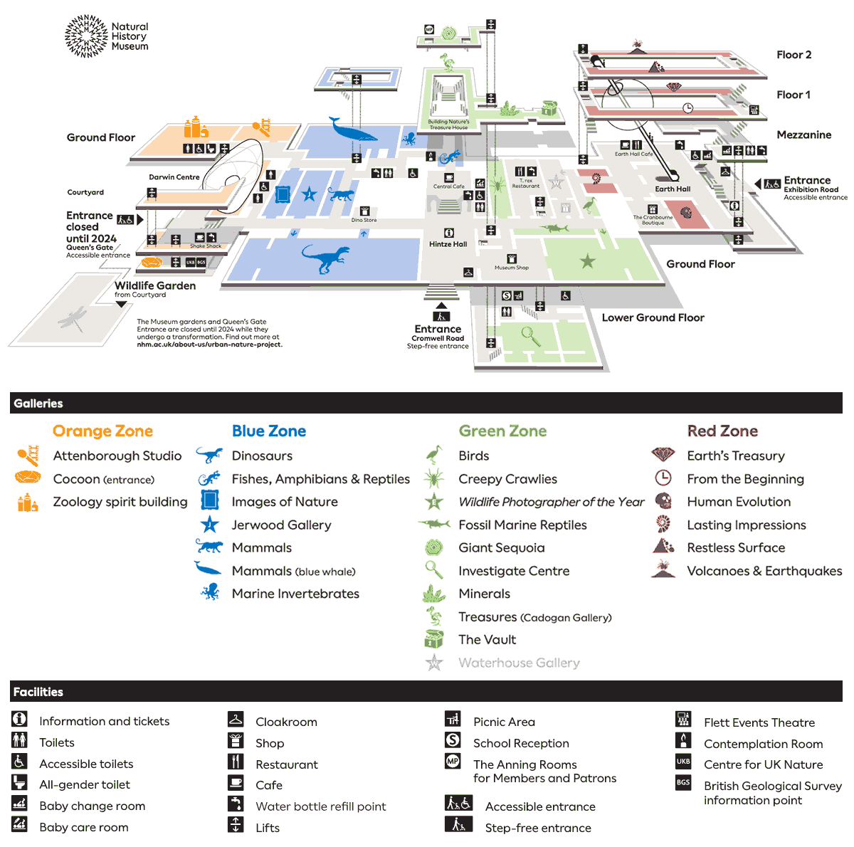 Map of Natural History Museum, London - Image courtesy of Natural History Museum official website https://www.nhm.ac.uk/