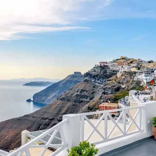 View from Mykonos island for travel guise