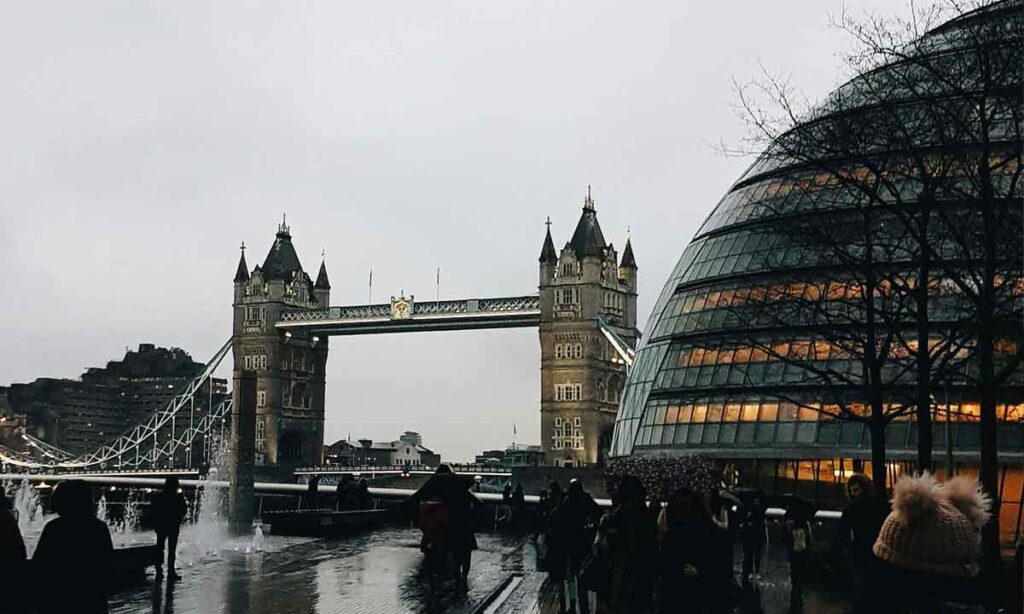 Tower Bridge in London in February