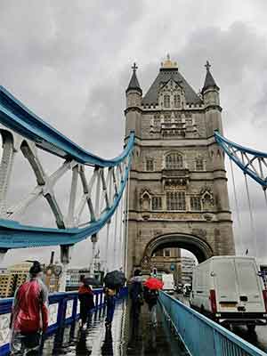 Tower Bridge London in rain