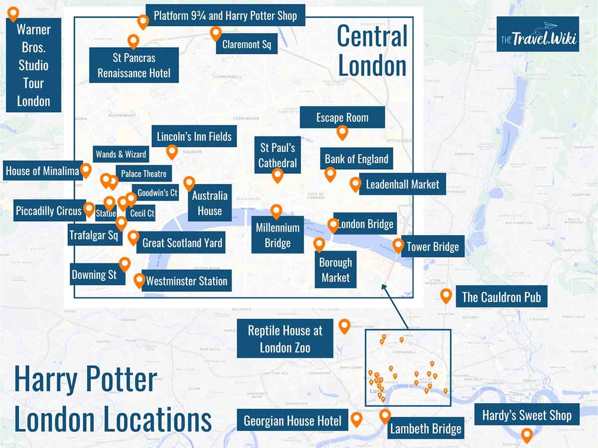 Map of Harry Potter London Locations