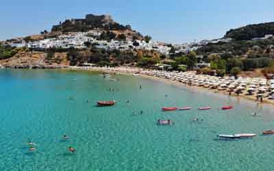 Lindos Beach, Rhodes Island, Greece