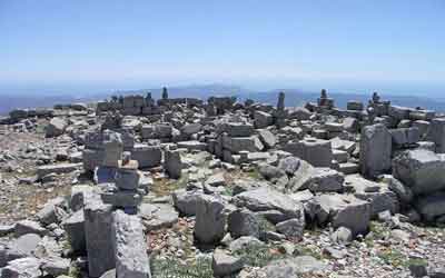 The Temple of Attaviros Zeus, located near the summit of Mount Attavyros, Rhodes Island, Greece - Image courtesy of Wikimedia Commons https://commons.wikimedia.org/wiki/File:ZeusTempelAtt.jpg