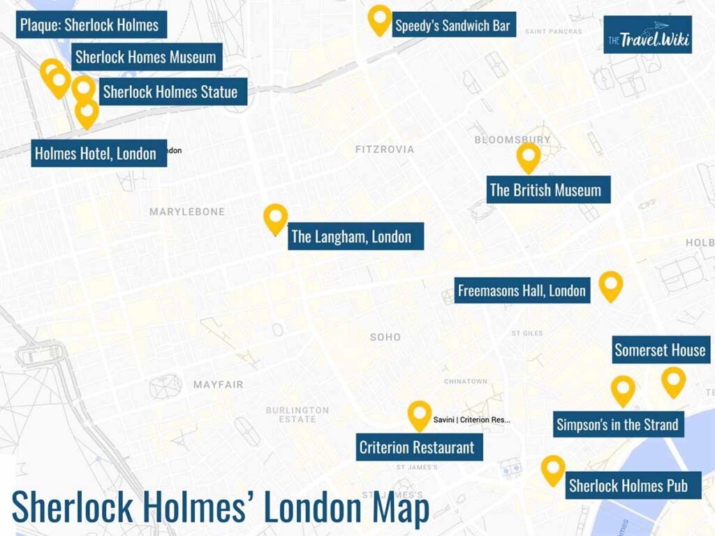 Map of Sherlock Holmes' London