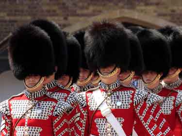 Royal Guard, Buckingham Palace, London, changing of the guard ceremony