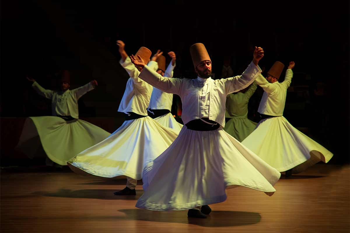 Whirling dervishes in istanbul turkey